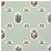 Vintage Teakups und Polka Docks Stoff (Muster)