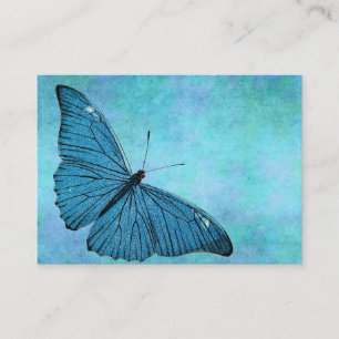 Vintage Teal Blau Schmetterling 1800er Illustratio Visitenkarte