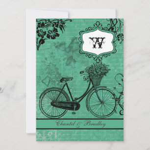 Vintage Teal Fahrrad 5x7 Einladung