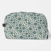 Vintage Teal Floral China Pattern Print  Waschbeutel (Vorderseite)