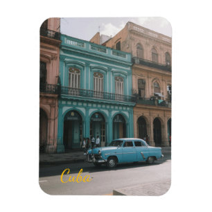 Vintage Teal Oldtimer Havanna Kuba Kolonial  Magnet