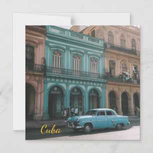 Vintage Teal Oldtimer Havanna Kuba Kolonialstil Magneteinladung