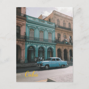 Vintage Teal Oldtimer Havanna Kuba Kolonialstil Postkarte
