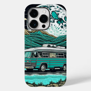 Vintage Teal-Wohnmobil-Camper in den Bergen Case-Mate iPhone 14 Pro Hülle