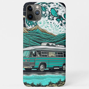 Vintage Teal-Wohnmobil-Camper in den Bergen Case-Mate iPhone Hülle