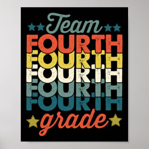 Vintage-Team 4. vierte Klasse Byck Zur Schule Lehr Poster