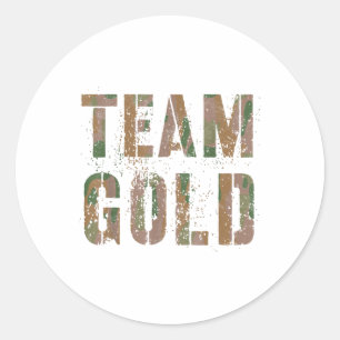 Vintage Team Gold Kriegsspiel Camouflage Sommerlag Runder Aufkleber