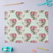 Vintage Teapos und Rose Entkopplung Seidenpapier (Basteln)