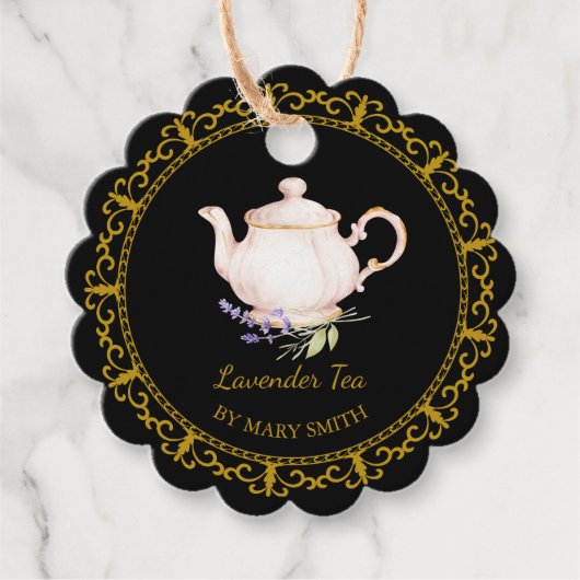 Vintage Teapot Homemade Lavender Tea Hang Tag Geschenkanhänger (Vorderseite)