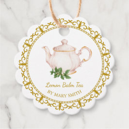 Vintage Teapot Homemade Lemon Balm Tea Hang Tag Geschenkanhänger