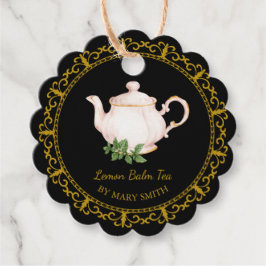 Vintage Teapot Homemade Lemon Balm Tea Hang Tag Geschenkanhänger