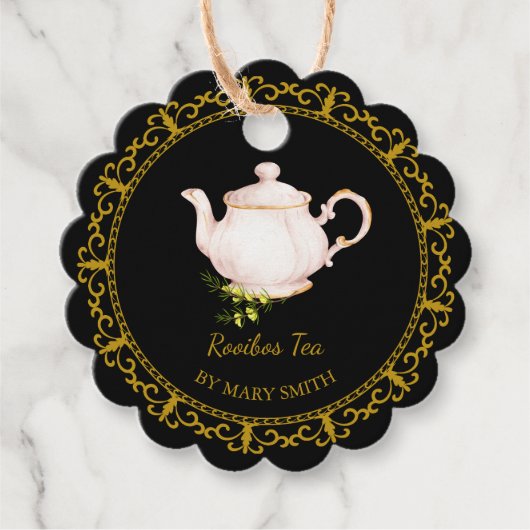 Vintage Teapot Homemade Rooibos Tea Hang Tag Geschenkanhänger (Vorderseite)