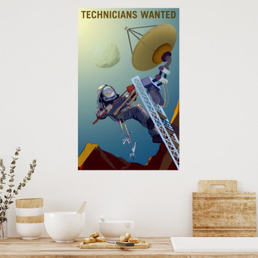 Vintage Techniker Wollte Mars Rekrutierung Poster (Küche)