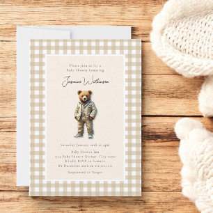 Vintage-Teddy-Baby-Shower Einladung