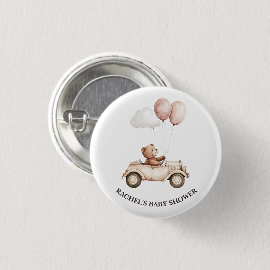Vintage Teddy Bar Car Baby Duschtaste Button (Vorne & Hinten)