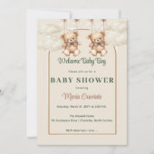 Vintage Teddy Bear Baby Dusche Einladung (Vorderseite)