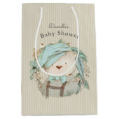 Vintage Teddy Bear Baby Dusche Mittlere Geschenktüte (Vorderseite)