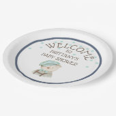 Vintage Teddy Bear Babydusche Pappteller (Schrägansicht)