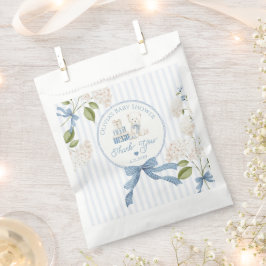 Vintage Teddy bear French Coquette Bow Thank you Geschenktütchen