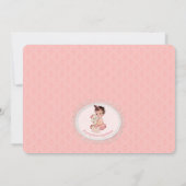 Vintage Teddy Bear Girls Kinderdusche Einladungen (Rückseite)