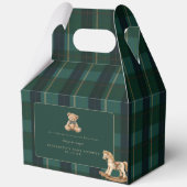 Vintage Teddy Bear Plaid Polo Baby Shower Geschenkschachtel (Vorderseite)