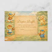 Vintage Teddy Bear Sports Diapper Raffle Begleitkarte (Vorderseite)