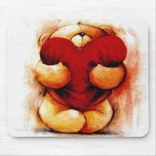 Vintage-Teddy mit Herz Mousepad