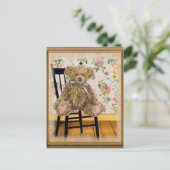 Vintage-Teddy Postkarte (Stehend Vorderseite)