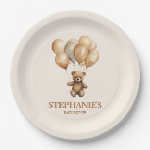 Vintage Teddybär Auf Auf Abwärts Geschlechtsneutra Pappteller