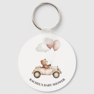 Vintage-Teddybär-Auto-Baby-Shower-Anhänger Schlüsselanhänger