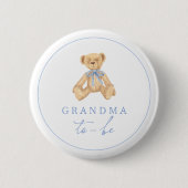 Vintage-Teddybär-Baby-Shower Oma-wird-es Button (Vorderseite)
