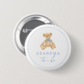 Vintage-Teddybär-Baby-Shower Oma-wird-es Button (Vorne & Hinten)