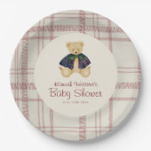 Vintage-Teddybär-Baby-Shower Pappteller (Vorderseite)