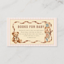 Vintage-Teddybär-Bücher für Baby-Shower-Karte