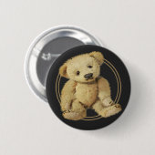 Vintage-Teddybär Button (Vorne & Hinten)