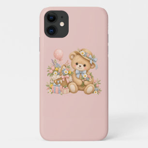 Vintage-Teddybär-Feier mit Wildblumen  Case-Mate iPhone Hülle