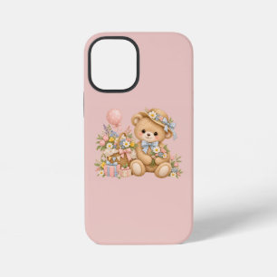 Vintage-Teddybär-Feier mit Wildblumen  iPhone 12 Mini Hülle