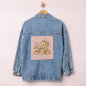 Vintage-Teddybär-Feier mit Wildblumen Jeansjacke (Hangar)