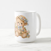 Vintage-Teddybär-Feier mit Wildblumen Kaffeetasse (VorderseiteRechts)