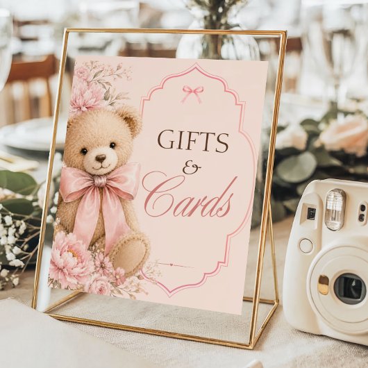 Vintage-Teddybär-Geschenke und -Karten Poster