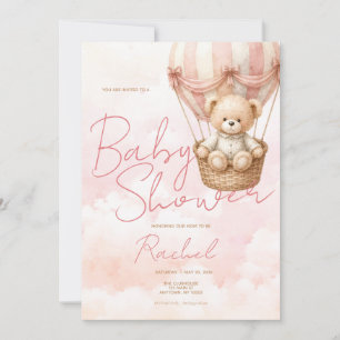 Vintage-Teddybär-Mädchen-Baby-Shower-Einladung Einladung