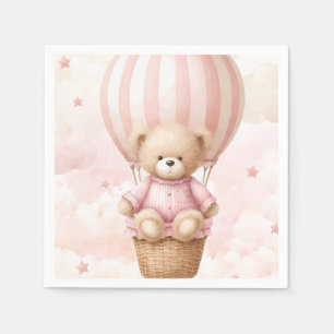 Vintage-Teddybär-Mädchen-Baby-Shower-Einladung Serviette