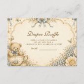 Vintage-Teddybär-Windel-Raffle Begleitkarte (Vorderseite)