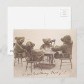 Vintage Teddybären, Liebe du Honig? Postkarte (Vorne/Hinten)