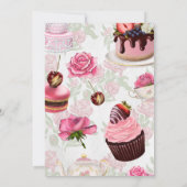 Vintage Tee-Party Einladung mit Blumenrahmen (Rückseite)