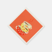 Vintage Tee-Retro-Teebecher, whimsical Art Serviette (Ecke)