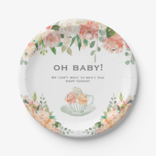 Vintage Tee-Schalen-Baby-Duschen-Blumenplatte Pappteller
