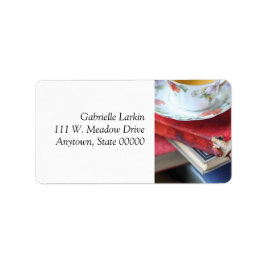 Vintage Teebücher Adressaufkleber