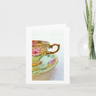 Vintage Teecup Blankenkarte gut/Danke Dankeskarte
