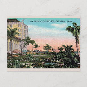 Vintage-Teegarten im Breakers Palm Beach Postkarte